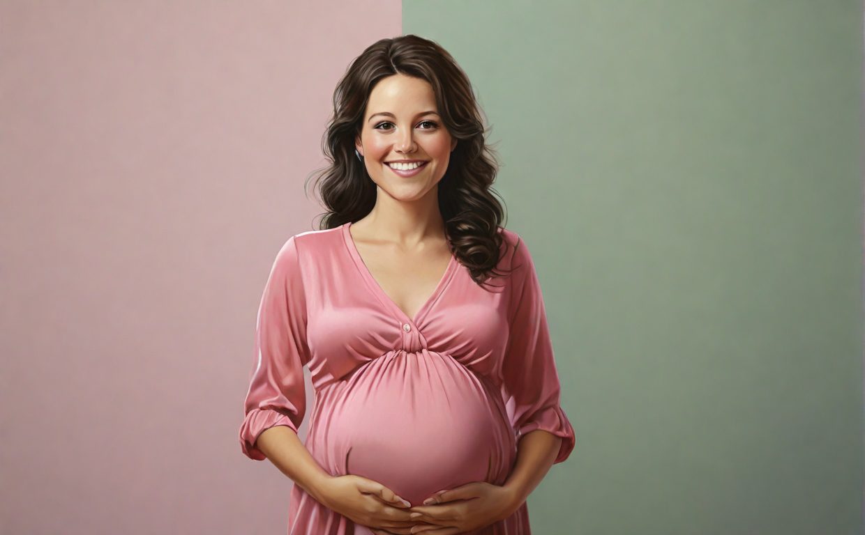 pregnant woman, wide smile